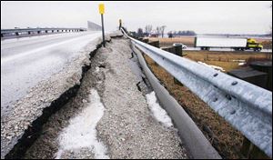 Jacobs Road in Sandusky County, also known as Riley Township Road 226, is closed as it nears the Ohio Turnpike. Township trustees acted because of the deteriorating embankments.