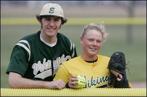 When the coaches at Evergreen are looking for a pitcher, they turn to a Pinkelman. Andrew Pinkelman went 5-3 last season and is the ace of the baseball team. Lexie Pinkelman, went 19-7 last year with an NWOAL-best 0.78 ERA in softball.