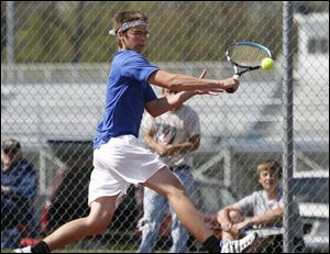 Anthony Wayne's Kyle Doyle prepares to hit a backhand. The senior won the No. 1 singles at the NLL championships. 