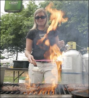 Melissa Moden prepares delectables for hungry customers at The Blarney's Taste of the Town stand.