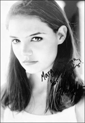 Katie Holmes, a former student of Mrs. O'Brien's, autographed this photo for her.