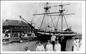  Monroe residents thronged to the harbor in 1913 for a glimpse at the original U.S. Brig Niagara.