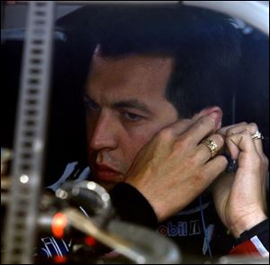 Sam Hornish Jr. gets ready for the ARCA RE/MAX 200.
