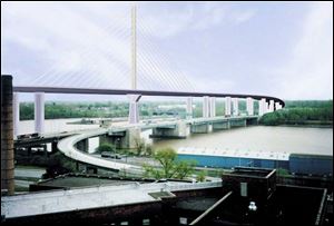 A rendering in 1999 offered a view of what the cable-stayed bridge concept might look. A local task force reviewed possible locations for a new Maumee River crossing and whether it should be a bridge or a tunnel.