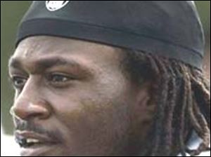 Tennessee Titans safety Adam "Pacman" Jones is shown during football training camp in Clarksville, Tenn. Aug. 4, 2006.