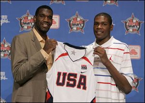 Greg Oden, left, and Kevin Durant are expected to be the top two selections in the NBA draft. The two were officially named to the USA Basketball senior national team in May.