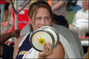Woodmore's Emily Pendleton won the discus event at the state track meet four times and owns the Ohio record at 183-3.