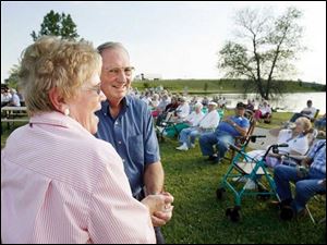 Joan Savage and Dale Briggs of Woodville dance.