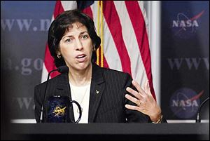 Ellen Ochoa, director of flight operations, NASA Johnson Space Center, Houston answers questions during a news conference to discuss the findings of two reviews regarding astronaut medical and behavioral health assessments today.