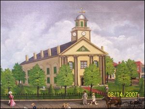 A rendering of the 1841 Seneca County Courthouse in Tiffin. A suggestion to appease people on both sides of the local courthouse debate is to build a new one just like it. 