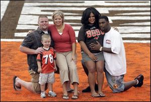 Bowling Green offensive lineman Kory Lichtensteiger and his wife, Mandi, have a 3-year-old son, Ayden, who is already into football. Falcons defensive end Diyral Briggs and his wife, Latasha, are expecting a daughter in November. 