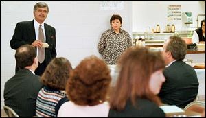 Dr. Hussain speaks to the BCR dinner club at the Islamic Center in 1998.