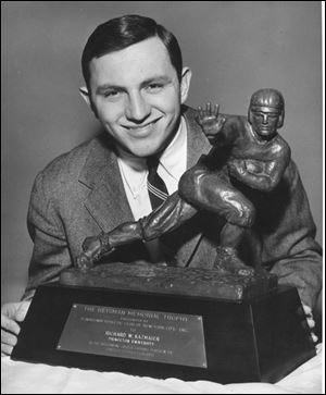 Dick Kazmaier won the 1951 Heisman Trophy at Princeton University after a standout high school career in northwest Ohio.
