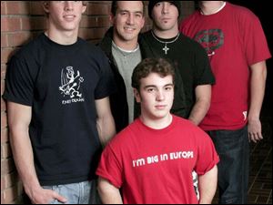 cty roosford15p 1 December 14, 2004. Members of the Christian rock band Pawn in front Tim Strausbaugh, back left to right Kyle Kleeberger, Travis Montgomery, Mark Montgomery, and Rob Golden. Blade photo by Jeremy Wadsworth