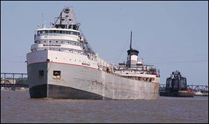 The Saginaw enters the Port of Toledo, where iron ore (taconite) and coal sector tonnage show double-digit gains. 