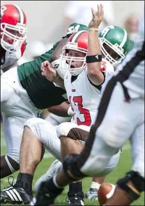 Falcons quarterback Tyler Sheehan and the rest of his teammates can use a break after getting beat up by the Spartans.