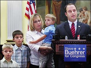 State Sen. Buehrer and family during his announcement for the Fifth District seat