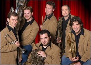 The Dallas Brass comprises, clockwise from left, D.J. Barraclough, Nat McIntosh, Jeff Handel, Michael Levine, Brian Neal, and Chris Castellanos.