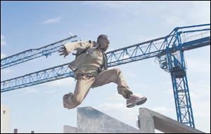 A parkour chase scene from the recent James Bond movie Casino Royale.