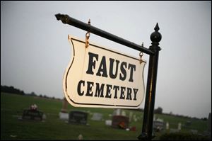The entrance to Faust Cemetery near Fremont.