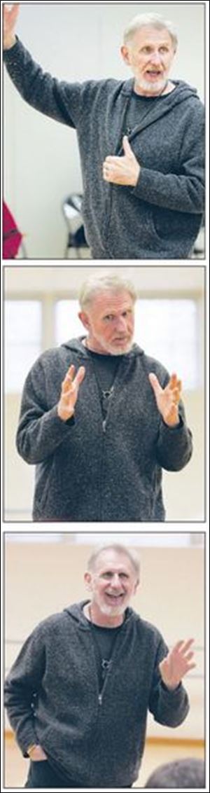 Actor Rene Auberjonois in a recent master class on acting at the University of Findlay.