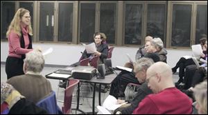 Shari Kochman of the Cleveland office of the Anti-Defamation League speaks at a workshop on responding to offensive, racist and anti-Semitic behavior. The program was held at the Jewish Community Center in Sylvania.