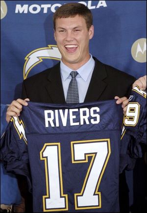 However, Philip Rivers was all smiles after being traded to the Chargers in 2004.