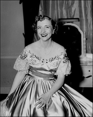 Margaret Truman poses in her dressing room after her concert appearance in Constitution Hall in Washington, D.C., on Dec. 8, 1950, when she sang before her parents, President and Mrs. Truman, and British Prime Minister Clement Attlee, who were in the audience.