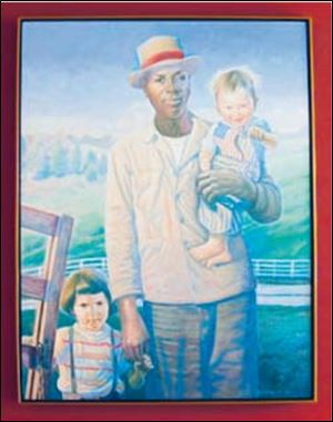 Wil Clay s painting, <i>Ed Clay
American</i>.