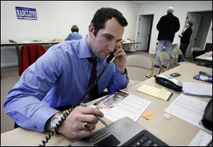 Scott Radcliffe, an Iraq war veteran, campaigns from his Perrysburg office for the seat formerly held by Paul Gillmor.