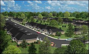 An artist s rendering shows James E. Moline Builders Inc. s proposed village.