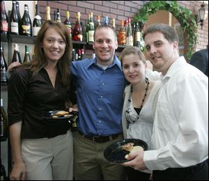 Nicole Cutcher, left, Joe Diehl, Emily Shively, and Brandon Lynch at  Arts Night  at Cricket West.
