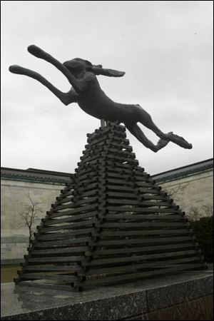  Large Leaping Hare  by Barry Flanagan at the Sculpture Garden of the Toledo Museum of Art.