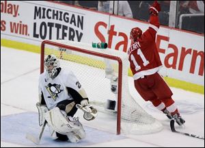 When Detroit's Dan Cleary scored on Marc-Andre Fleury in Game 1, it wasn't the goalie's first embarrassing moment.