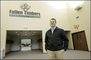 Rev. Jeff Wheeland in the lobby of the new Fallen Timbers Community Church on Noward Rd. in Waterville.