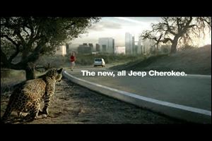 A European TV spot uses a Jeep owner who lives like Tarzan. 
<br>
<img src=http://www.toledoblade.com/graphics/icons/video.gif> <b><font color=red>VIEW</b></font color=red>: <a href=