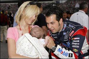 Northwest Ohio native Sam Hornish Jr. is close with his family: daughter Addison and wife Crystal. 