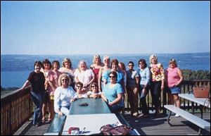 Mary Lou Vargo, seated at left, with friends who vacation in New York each year.