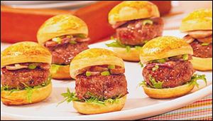 These sliders are two-bite treats that are simple to prepare.