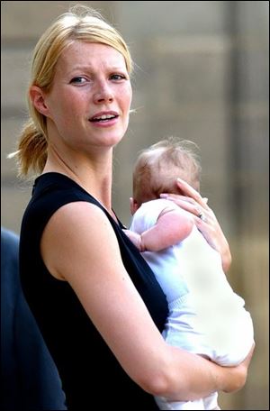 Gwyneth Paltrow holds her baby, Apple.