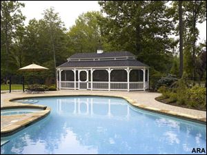 Escape from the hot summer heat with a poolside gazebo from Amish Country Gazebos.