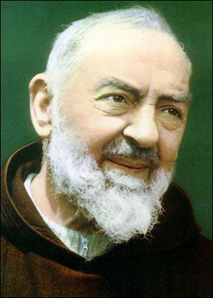 Who was Padre Pio, the saint who Dottie Zimmerman says is speaking through her?
<BR>
 He was born Francesco Forgione on May 25, 1887, in the farming town of Pietrelcina in southern Italy.
<BR>
 He was given the name Pio when he joined the Order of Friars Minor Capuchin and became widely known as Padre Pio.
<BR>
Padre Pio claimed as a child to experience heavenly visions and said he decided at age 5 to devote his life to God.
<BR>
 In his 20s, he began to experience stigmata,
with red, painful marks appearing on his hands and feet. He also reportedly had the ability to bilocate, or be in two places at once.
<BR>
As Padre Pio grew famous for his piety and stigmata, the Catholic Church conducted numerous investigations.
<BR>
Padre Pio died at age 81 on Sept. 23, 1968. He was canonized by Pope John Paul II on June 16,
2002.
<BR>
 There are thousands of Padre Pio Prayer Groups
around the world, including one in the Toledo diocese.
<BR>
 In March, his body was exhumed and put on display in San Giovanni Rotondo, and has been viewed by hundreds of thousands of pilgrims.