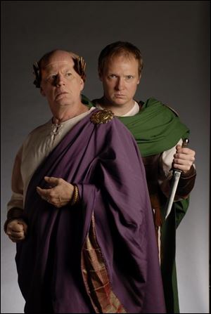 Paul Hopper, left, and Paul Molnar in Julius Caesar.
