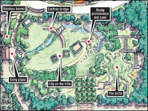 Toledo Botanical Garden plans to undertake improvements in its new master plan in phases
as money becomes available. The fi rst phase, above, would be a children s garden.