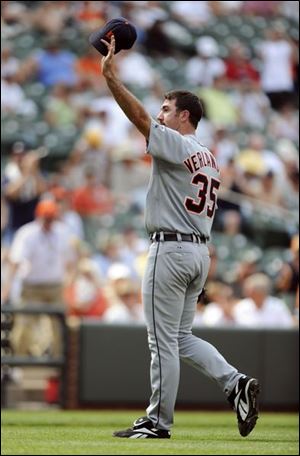 Justin Verlander finished an out short of a complete game against Baltimore.