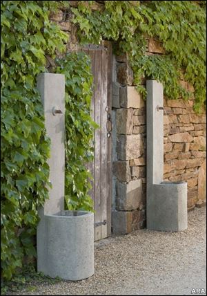 Campania's free-standing Echo Fountain can provide dramatic night-time illumination for your garden or entranceway. 
