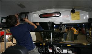 Each bus has a camera at the back and another at the front to capture a view of the driver, passengers, and door.