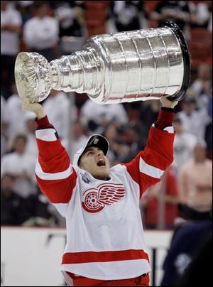 Valtteri Filppula, despite a groin injury, played in all 22 playoff games as the Wings captured the Stanley Cup.