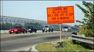 Motorists are warned that Central Avenue over I-75 will be closed for 15 months for bridge work.
