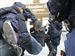 A protester is arrested during an anti-war protest at the Republican National Convention in St. Paul, Minn., on Monday.